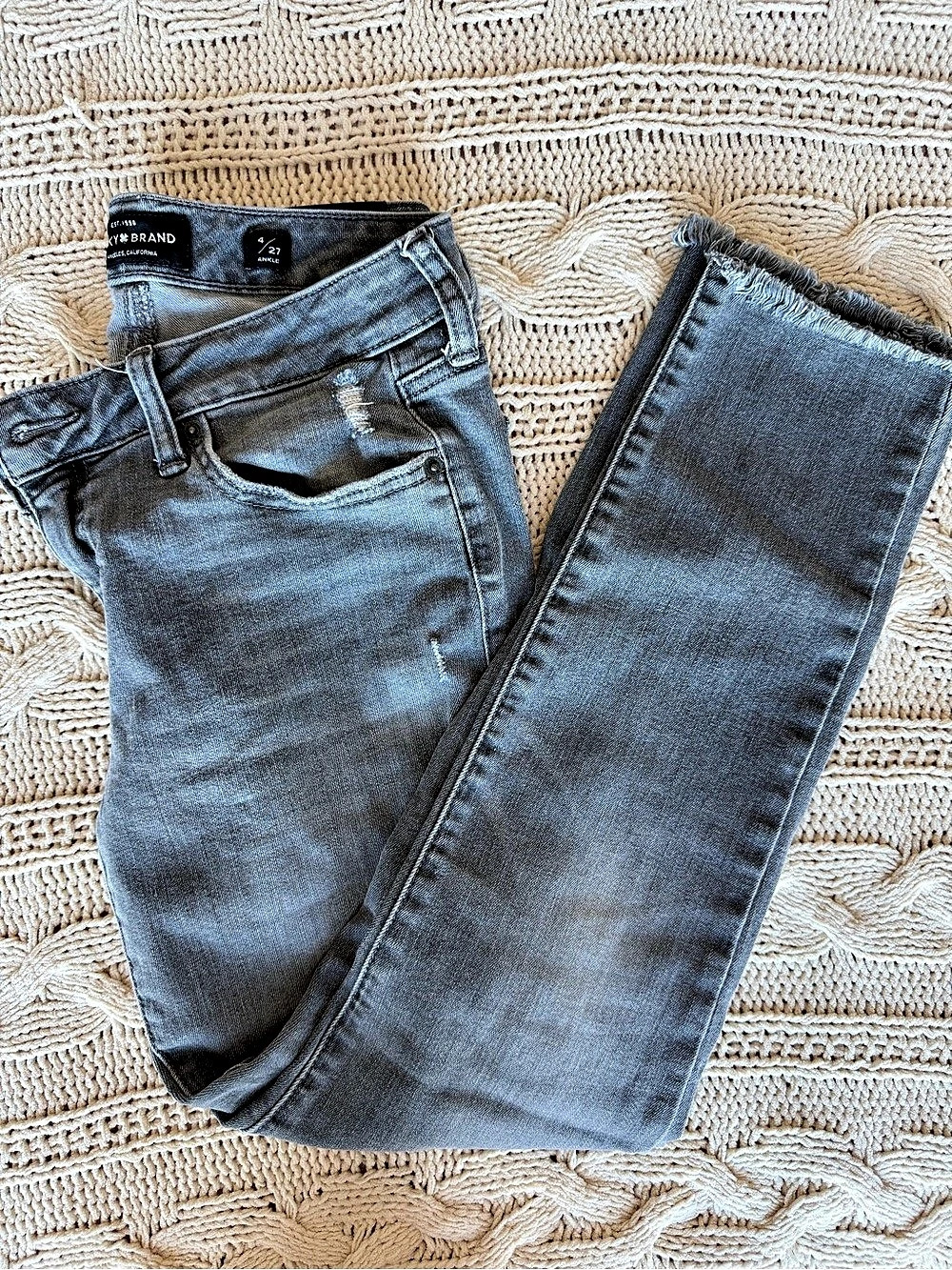Lucky Brand Skinny Jeans Waist 27 in Gray Sz 4